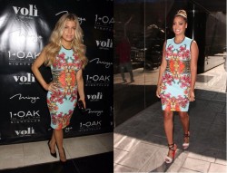 Fergie vs La La Vasquez in Givenchy+Tropical print dress