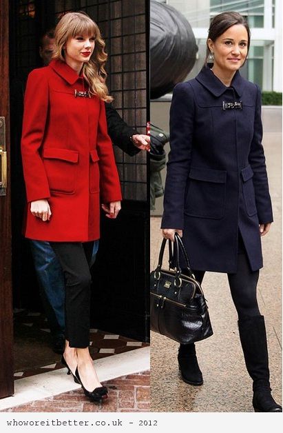 Taylor Swift vs Pippa Middleton in Fay+single-breasted coat