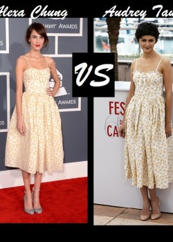 Alexa Chung vs Audrey Tautou in Red Valentino