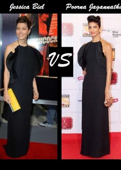 Jessica Biel vs Poorna Jagannathan in Gucci RTW